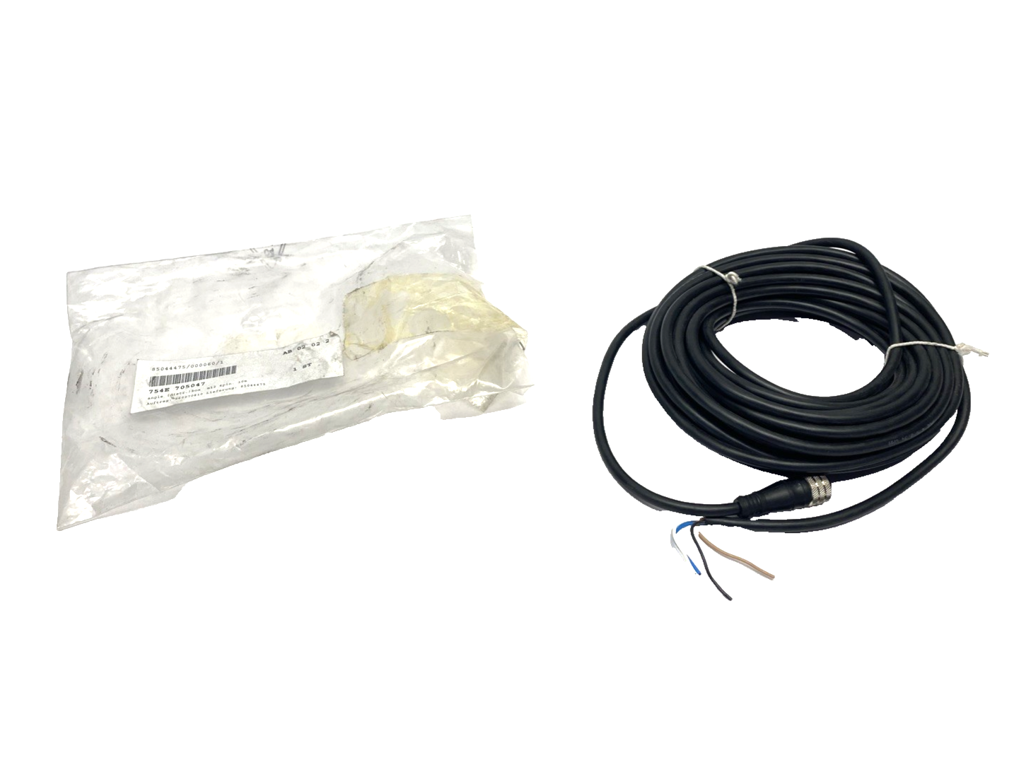 754E 705047 Cordset M12 4-Pin Straight PVC 4 x 0.34 QMM, Black 10m - Maverick Industrial Sales