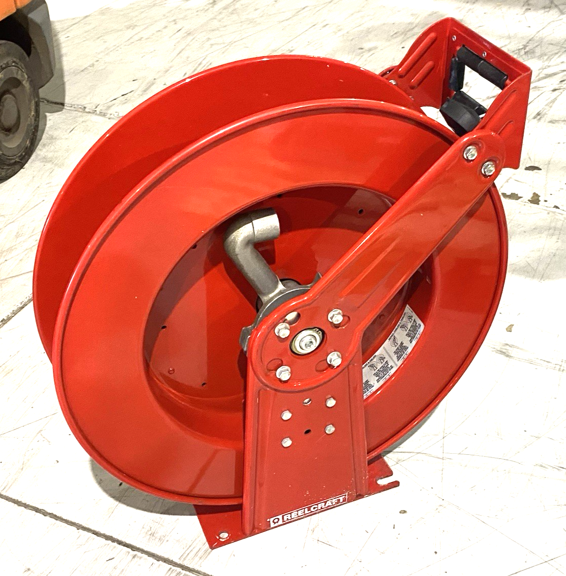 Reelcraft 4NA85 Spring-Return Dual-Pedestal Hose Reel 81100 OLP, NO HOSE, Red - Maverick Industrial Sales