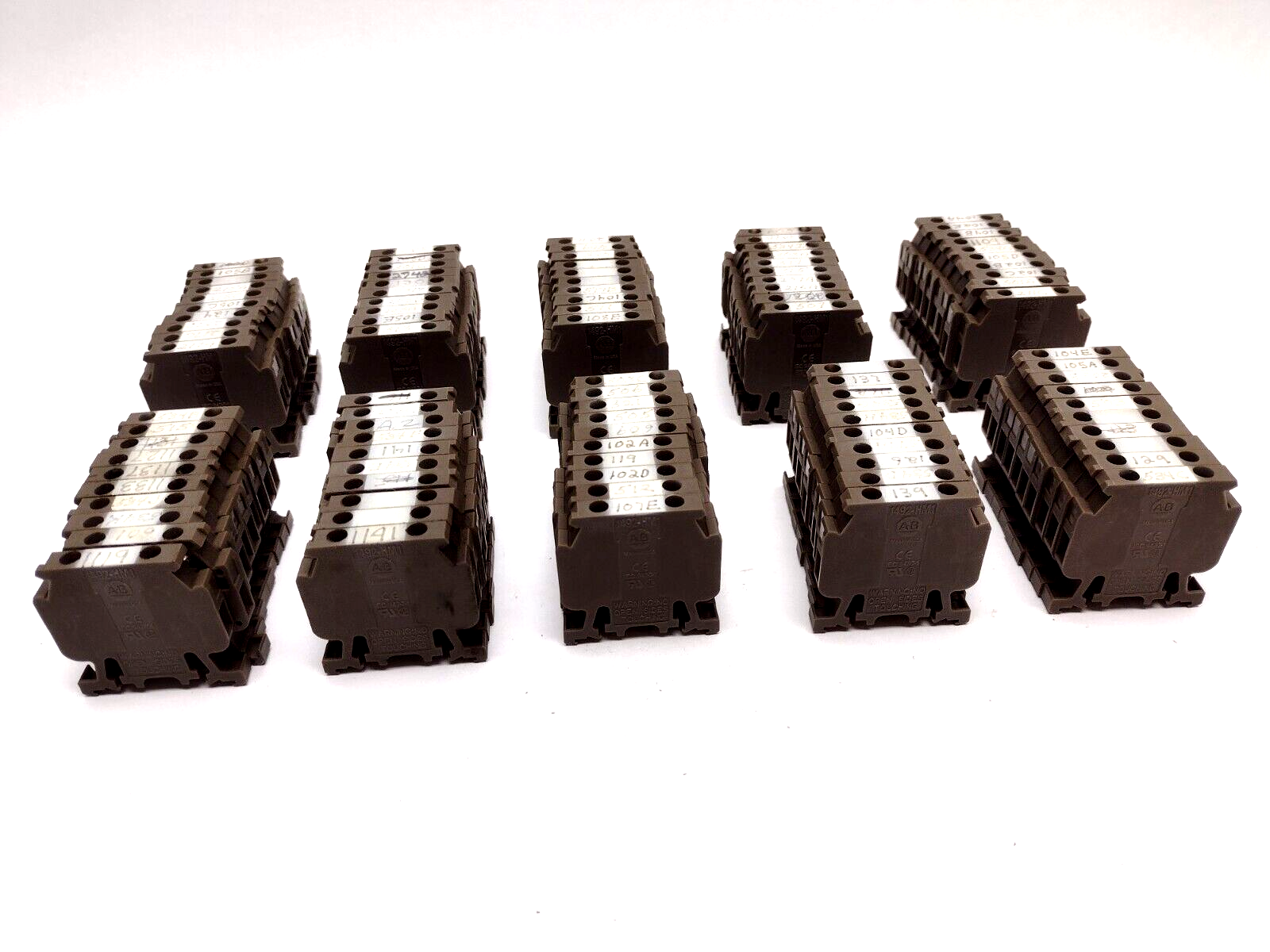 1492-HM1BR | Allen Bradley Finger Safe Terminal Block, Brown, LOT OF 100 - Used - Maverick Industrial Sales