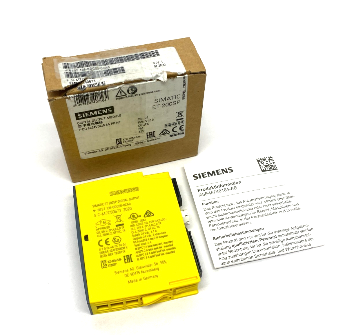 Siemens 6ES7136-6DC00-0CA0 SIMATIC ET200SP Dig. Output Module F-DQ 4X24 V DC/2A - Maverick Industrial Sales