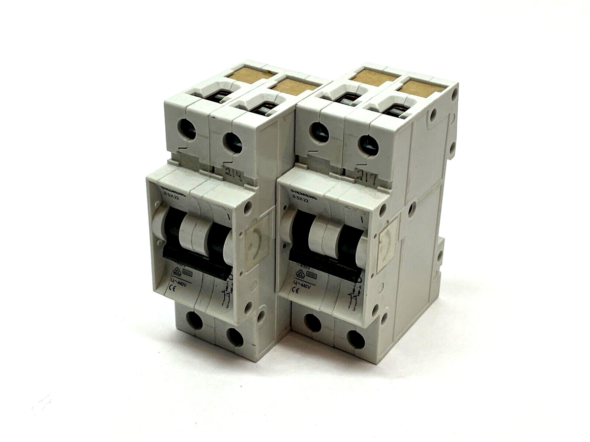 5SX22 D1 | Siemens Miniature Circuit Breaker LOT OF 2 - Used - Maverick Industrial Sales