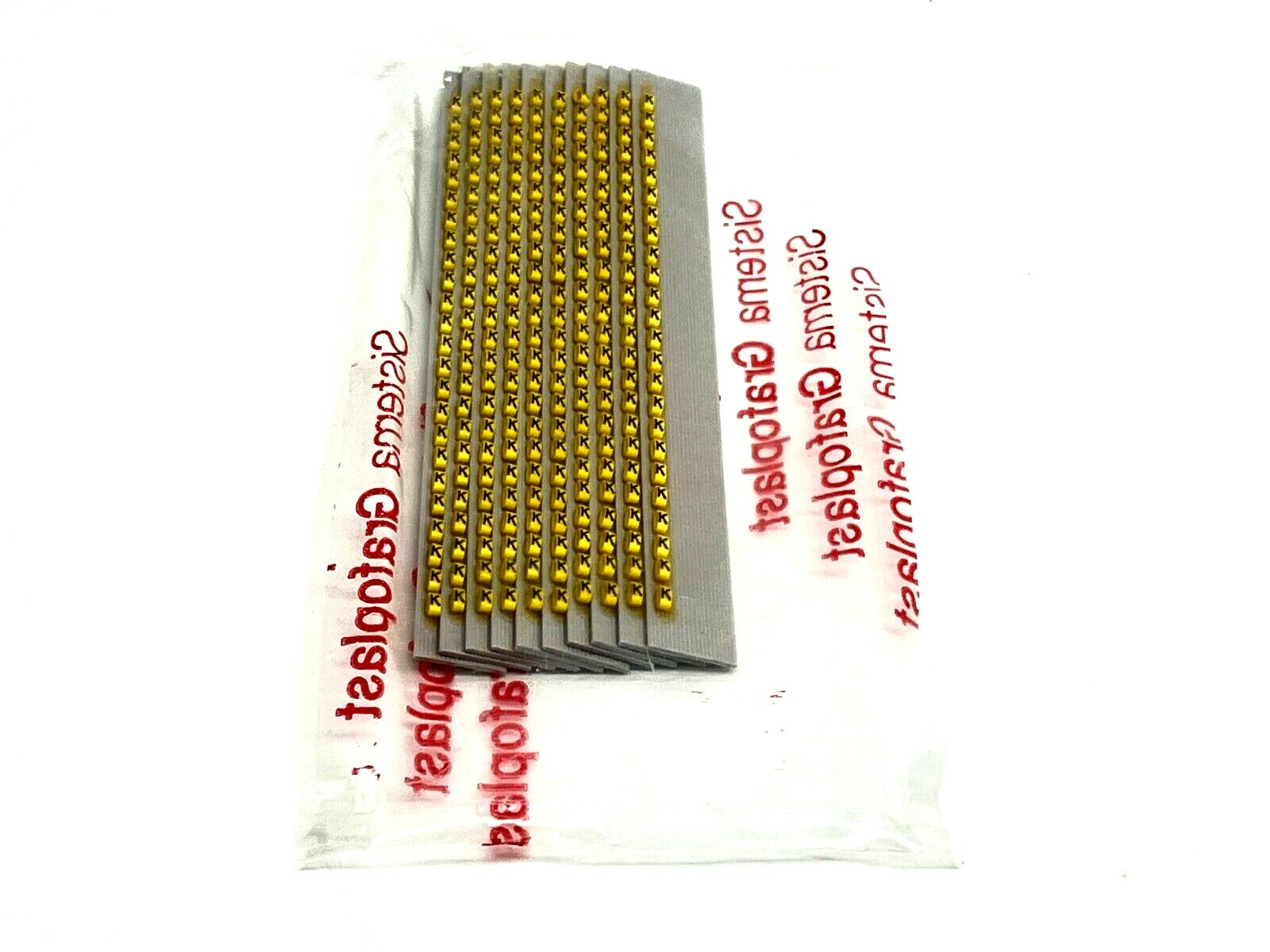 117 | Grafoplast Wire Markers K Black on Yellow 10 Strips 9TFX16 - New - Maverick Industrial Sales