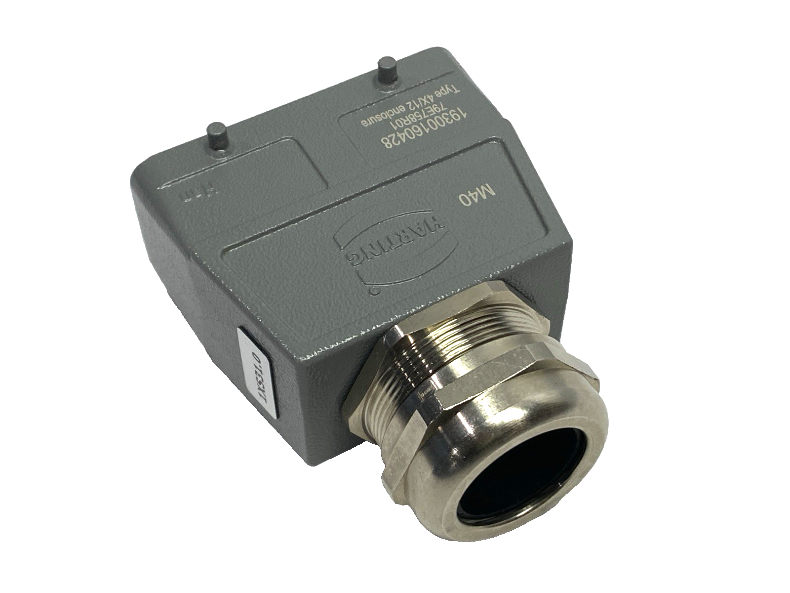 Harting 19300160428 Heavy Duty Connector Hood Top Entry Han B M40 w/ Cable Gland - Maverick Industrial Sales