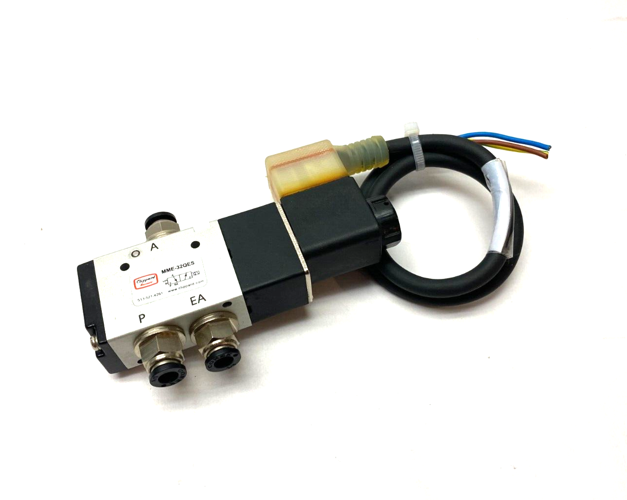 Clippard MME-32QES Maximatic Spring Return Solenoid Valve 3-Way 2-Pos - Maverick Industrial Sales