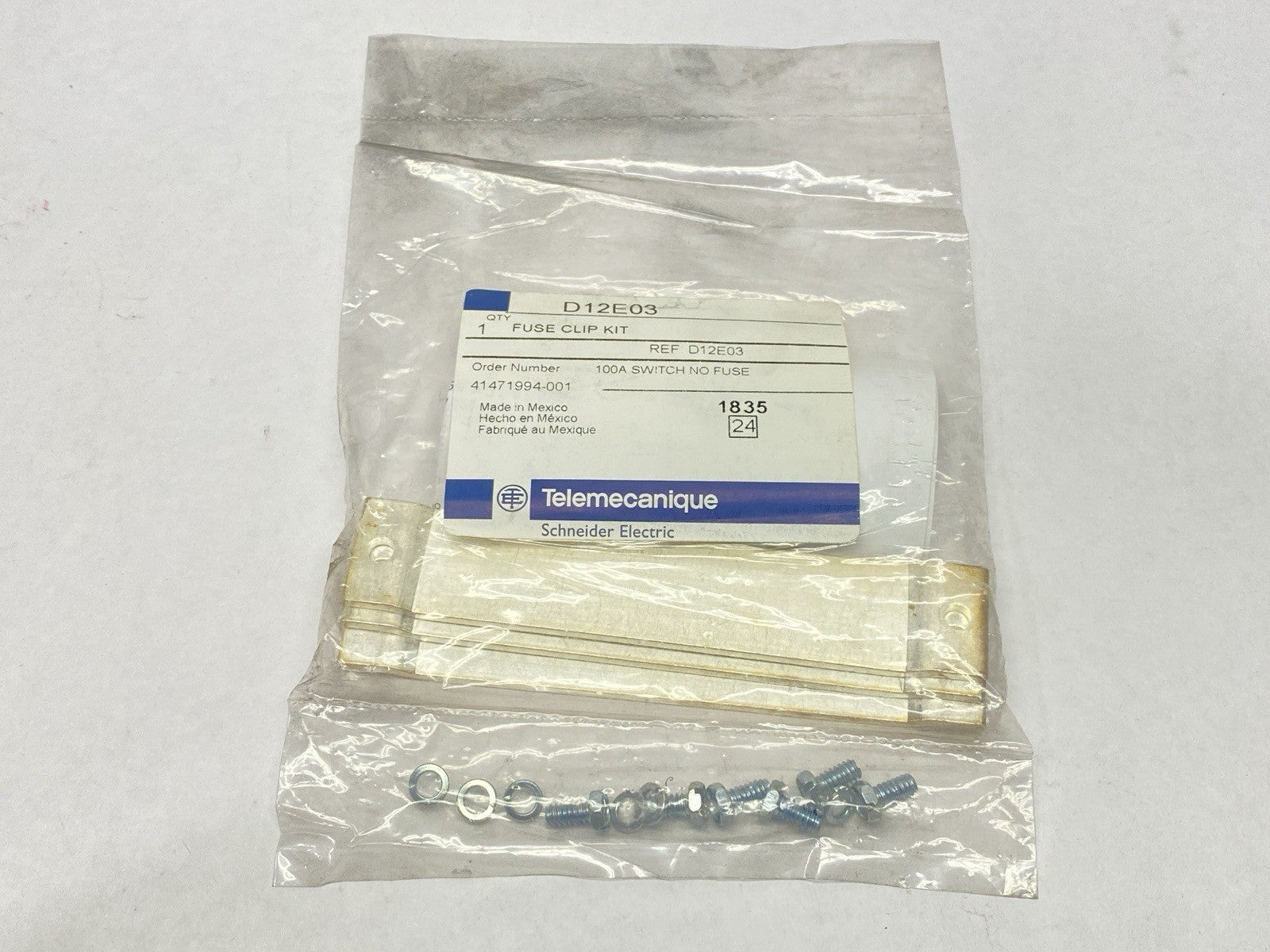 Telemecanique D12E03 Fuse Clip Kit 100A - New - Maverick Industrial Sales