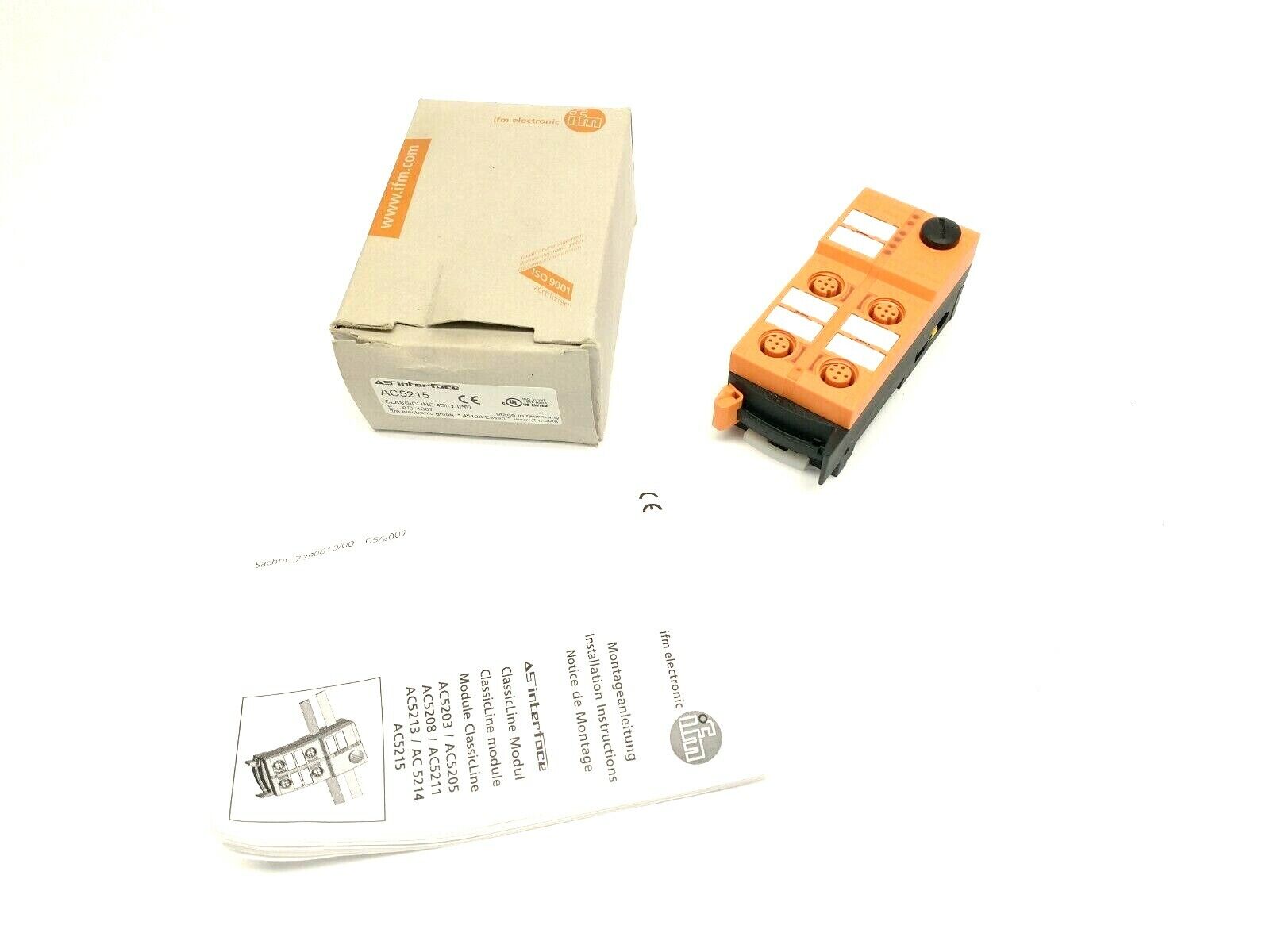 ifm AC5215 AS-Interface Module M12 w/ Quick Mounting ClassicLine 4DI-Y IP67 - Maverick Industrial Sales