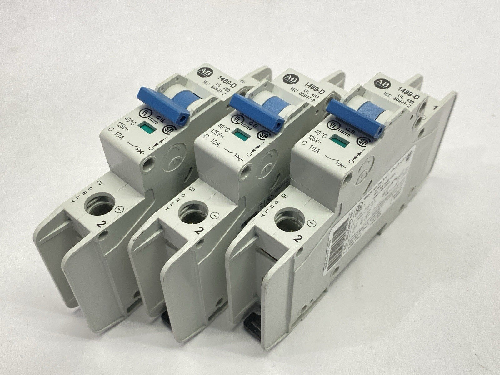 1489-D1C100 | Allen Bradley Ser A Circuit Breaker 1-Pole 10A 125V LOT OF 3 - Used - Maverick Industrial Sales
