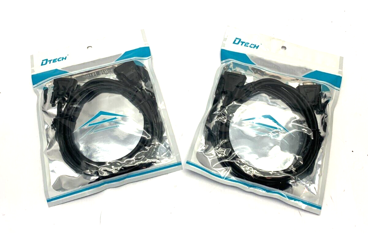 DT-9005C | DTech RS232 Straight Through Cable F/F LOT OF 2 - New - Maverick Industrial Sales