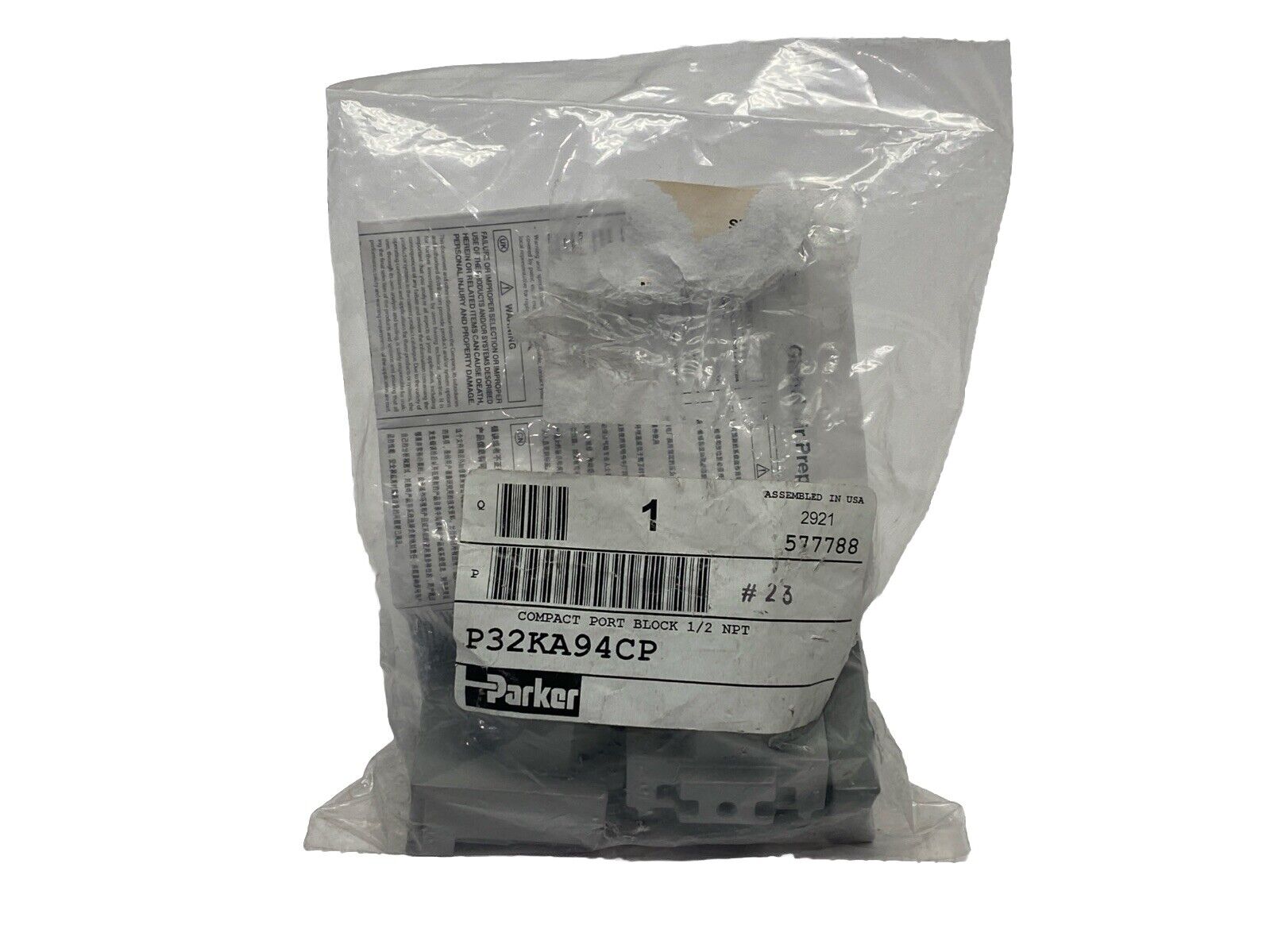 Parker P32KA94CP Compact Port Block Kit 1/2" NPT - New - Maverick Industrial Sales