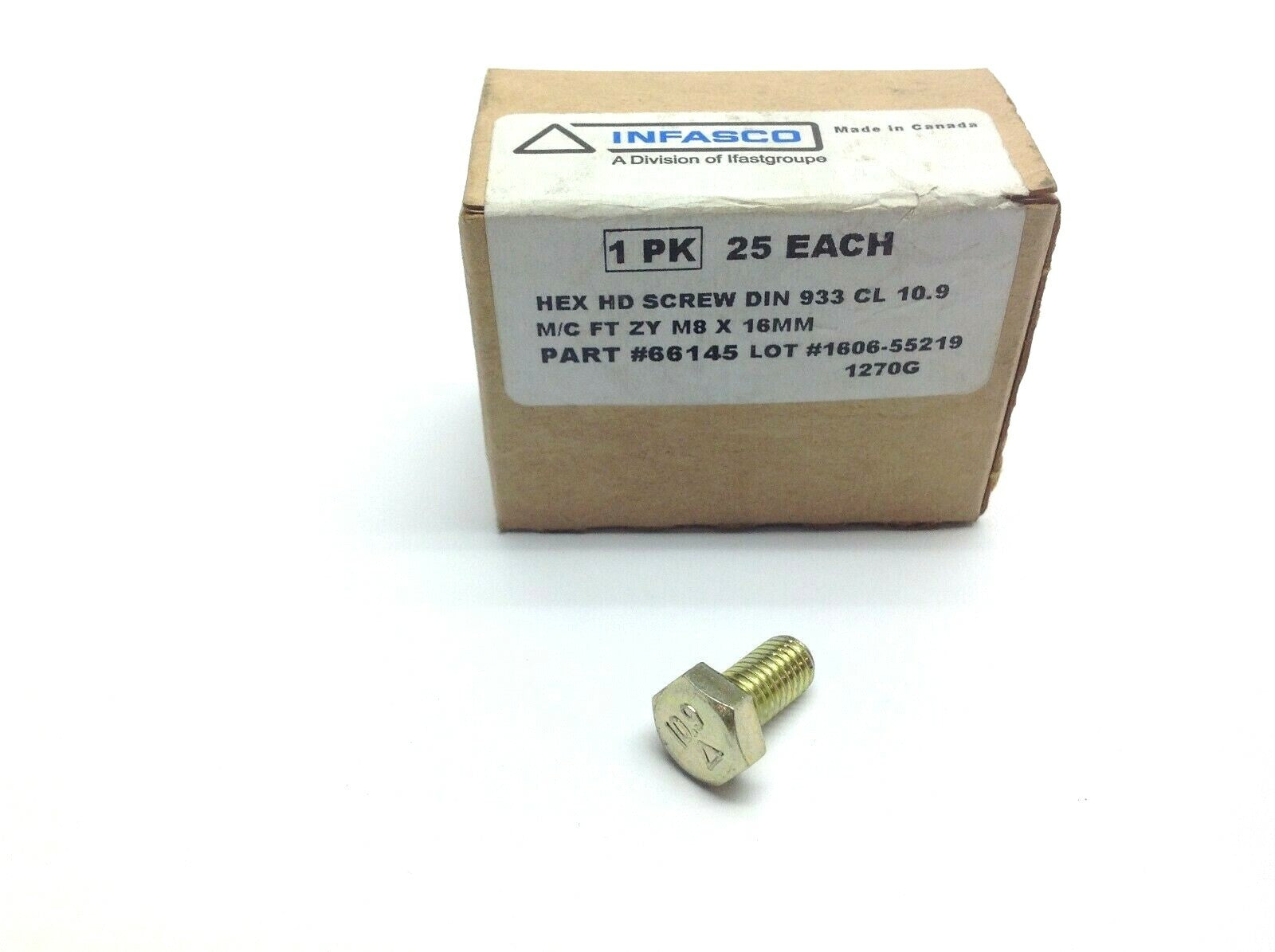 Infasco M/C FT ZY M8 X 16MM Hex HD Screw 66145 BOX OF 25 - New – Open box - Maverick Industrial Sales
