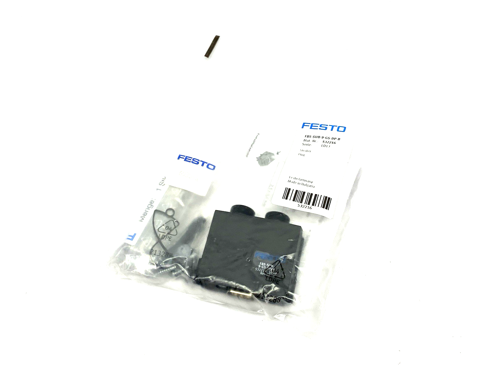 Festo FBS-SUB-9-GS-DP-B PROFIBUS Plug IP65 - IP67 In mounted state 532216 - Maverick Industrial Sales