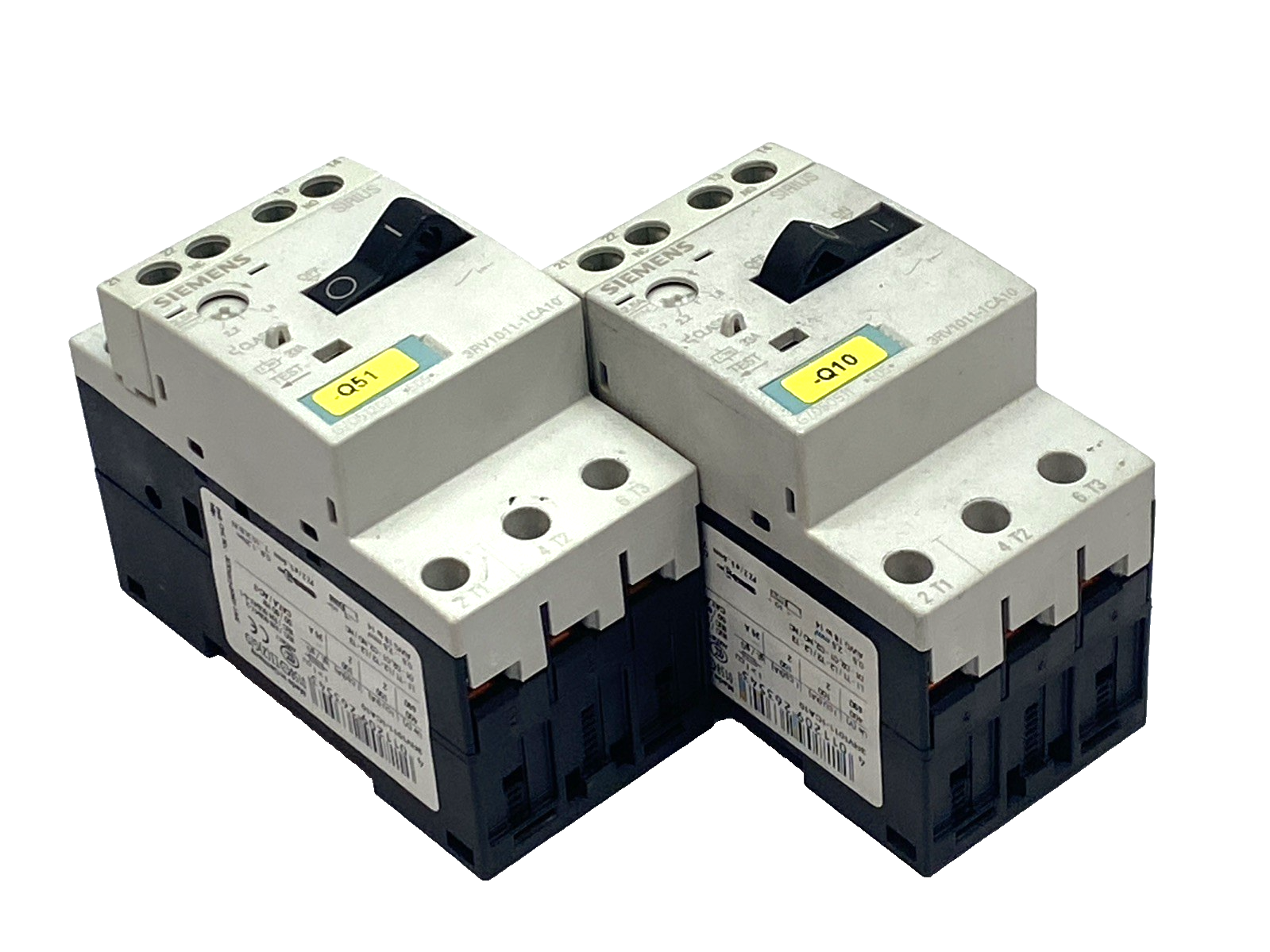 Siemens 3RV1011-1CA10 Motor Protection Breaker 1.8-2.5A 3P 690VAC LOT OF 2 - Maverick Industrial Sales