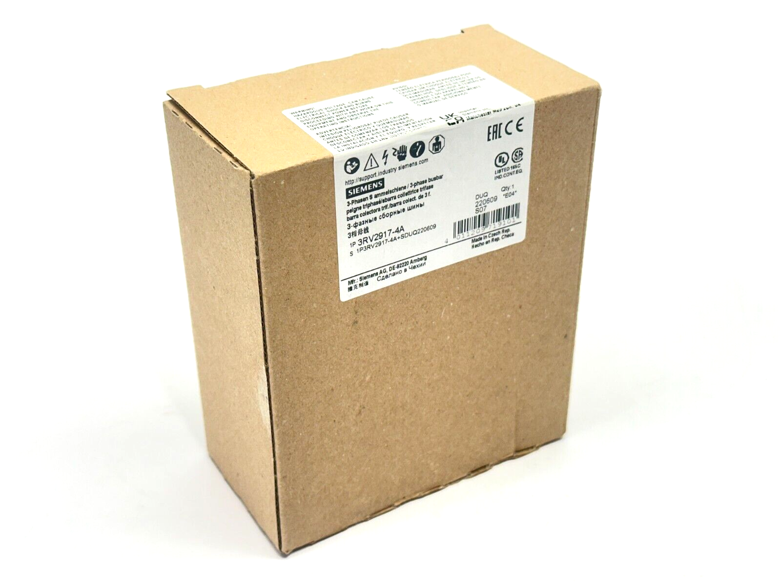 Siemens 3RV2917-4A 3-Phase Busbar w/ Extension Connector For 2 Circuit Breakers - Maverick Industrial Sales