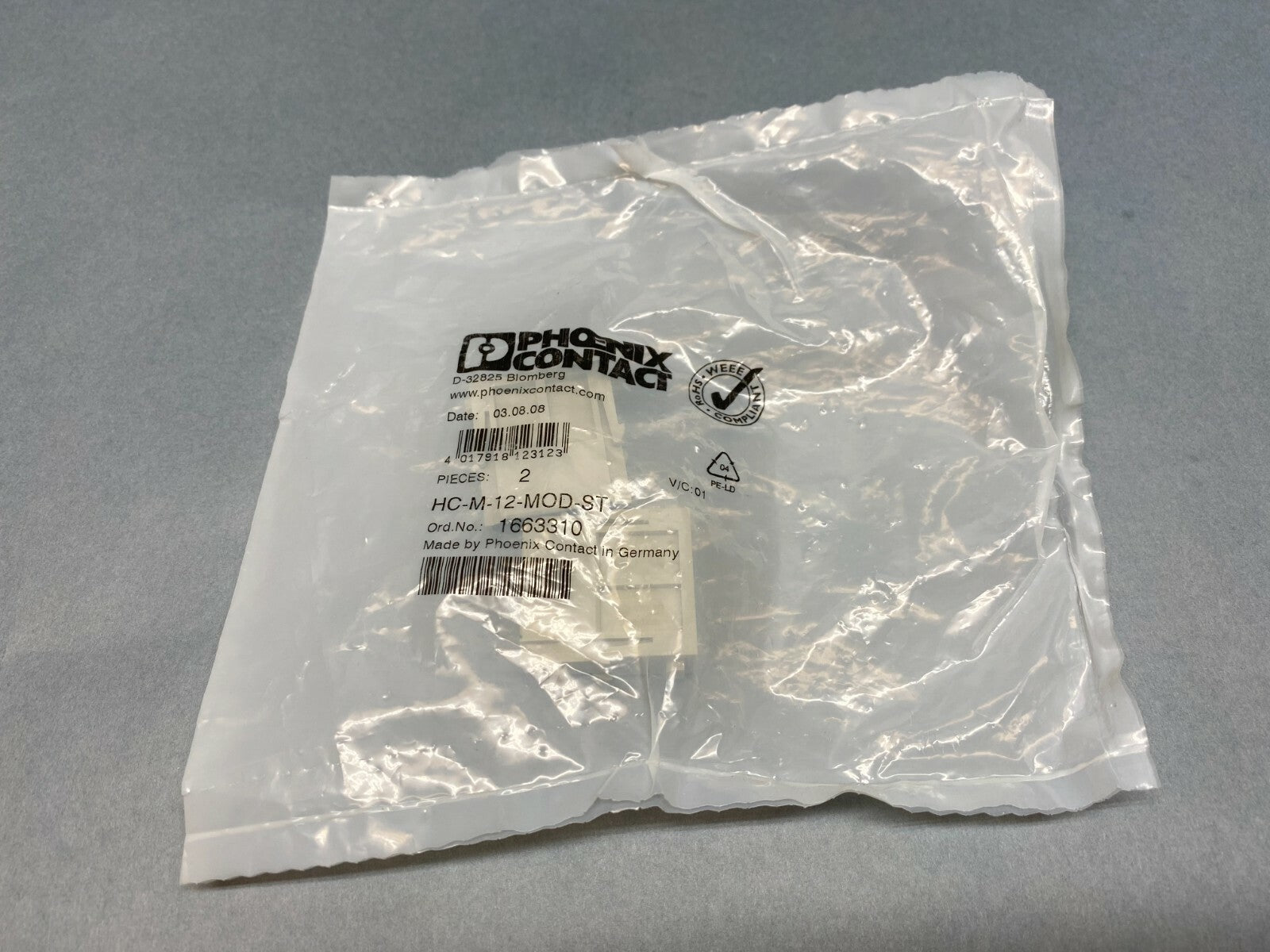 Phoenix Contact HC-M-12-MOD-ST Male Module PKG OF 2 - New - Maverick Industrial Sales