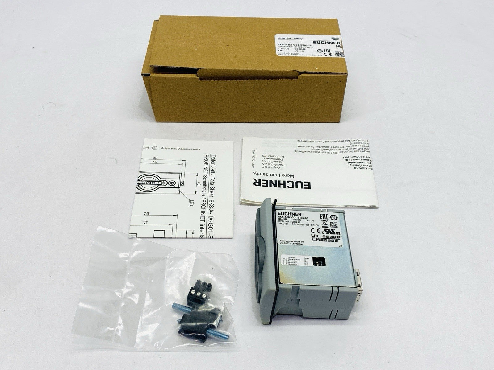 Euchner EKS-A-IIX-G01-ST02/03 Electronic-Key Adapter PROFINET Interface 106305 - Maverick Industrial Sales
