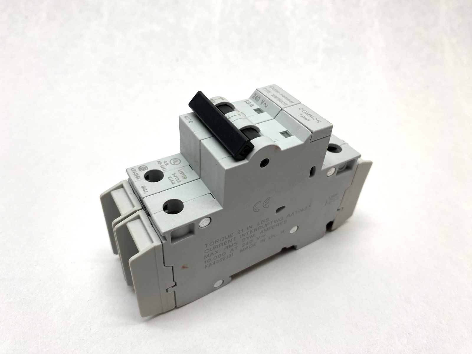 Cutler Hammer WMTC2013 240V Breaker, Din Rail Mount 13A - Maverick Industrial Sales