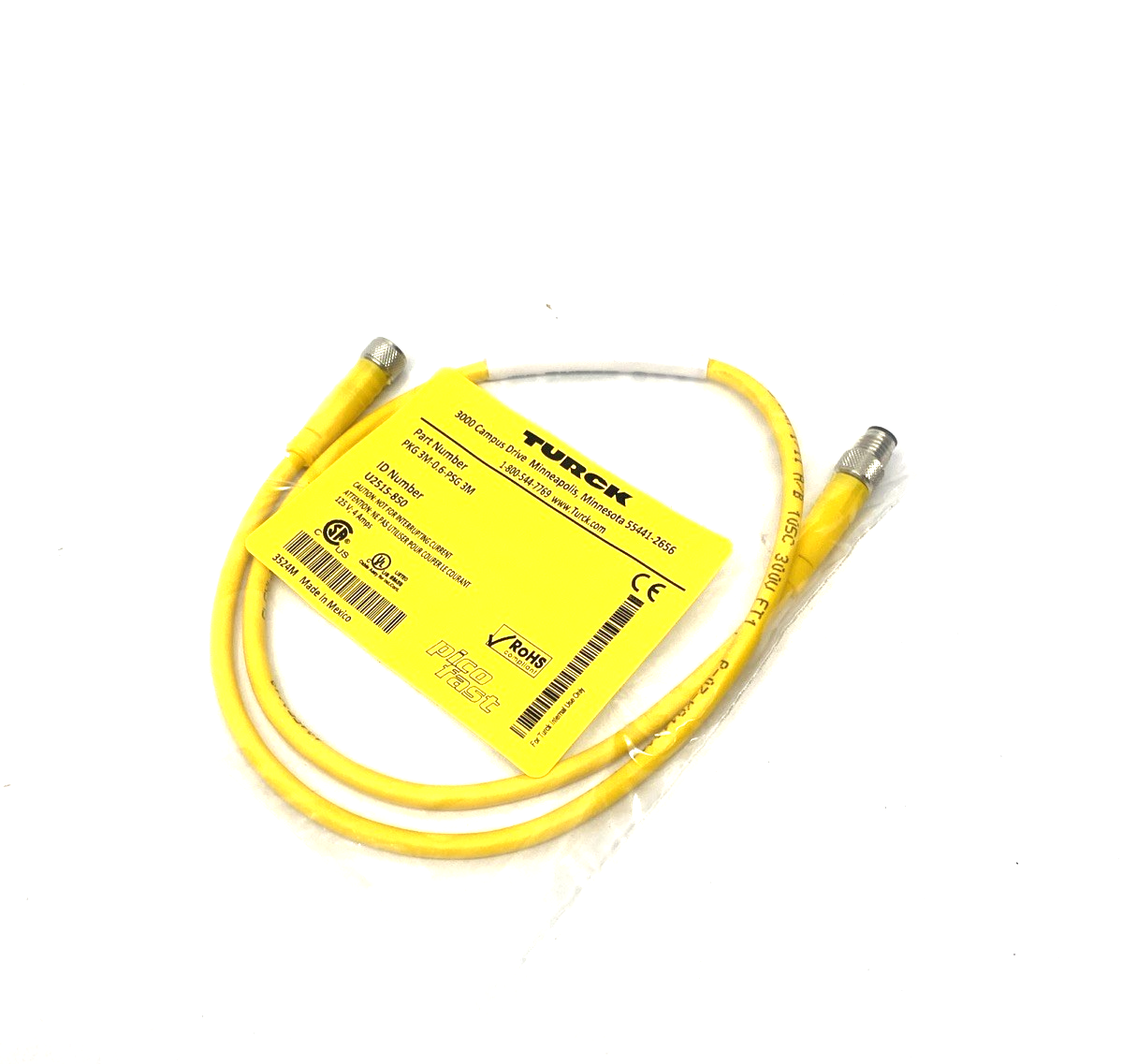 Turck PKG 3M-0.6-PSG 3M Picofast Actuator/Sensor Extension Cable U2515-850 - Maverick Industrial Sales