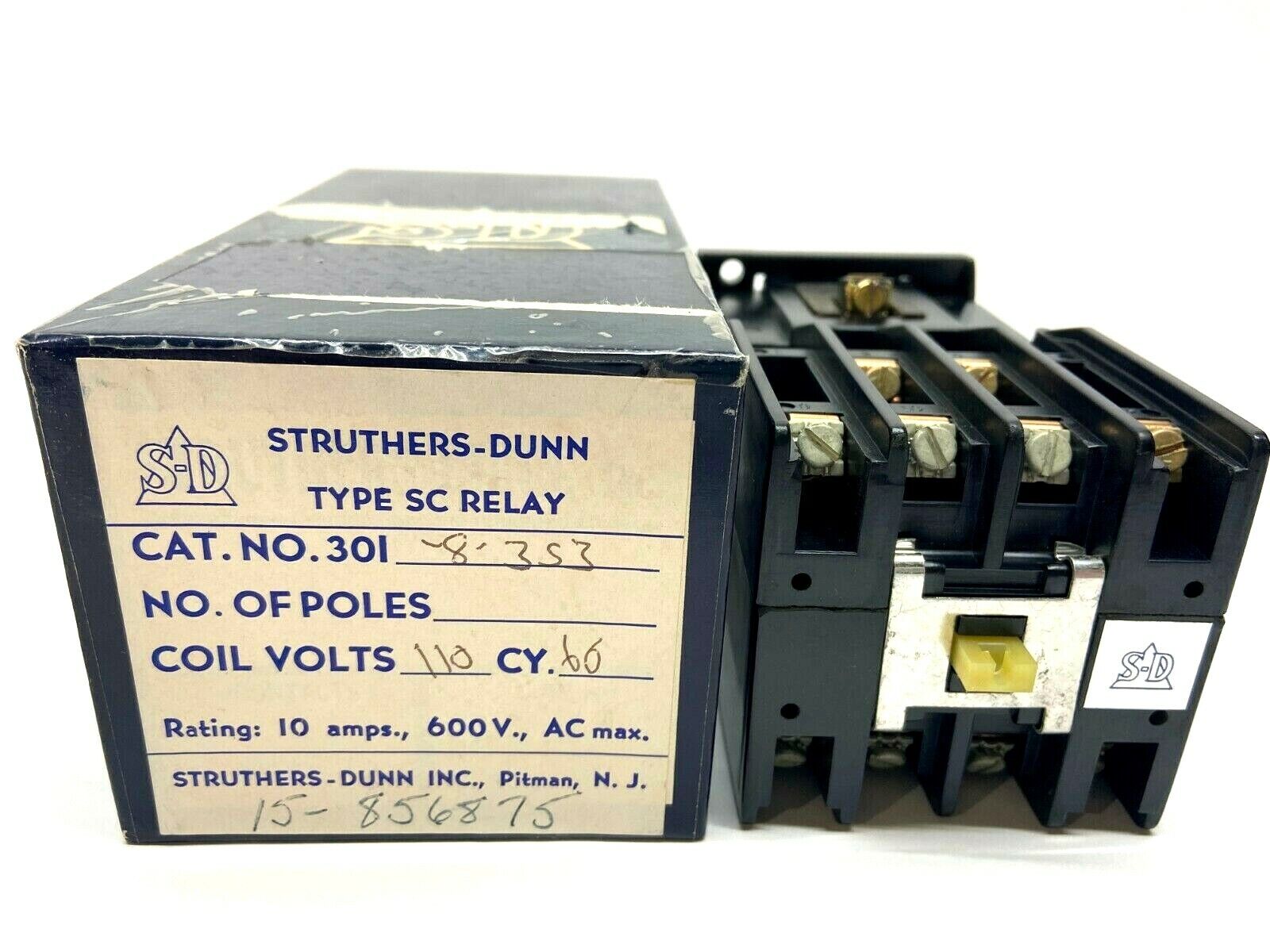 Struthers Dunn 301-8-3S3 Type SC Control Relay 600V - Maverick Industrial Sales