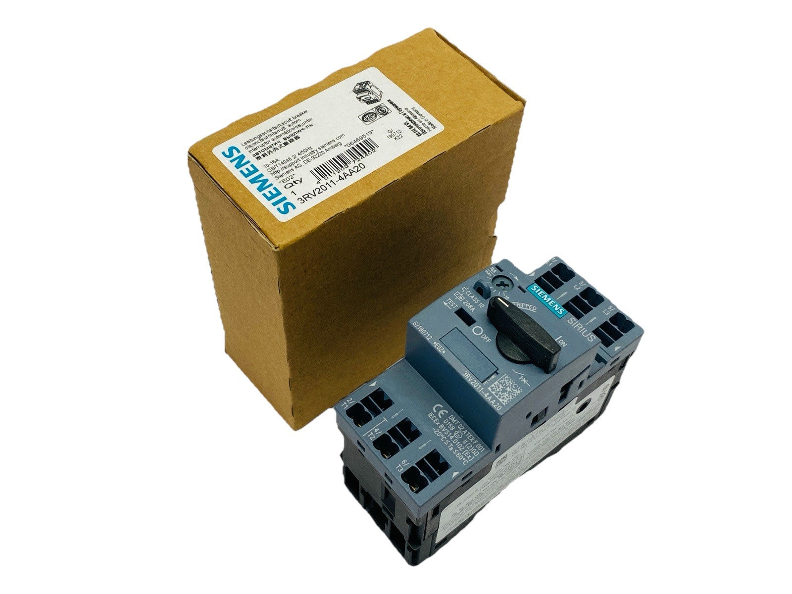 Siemens 3RV2011-4AA20 SIRIUS Motor Protector Circuit Breaker 10-16A 690V - Maverick Industrial Sales