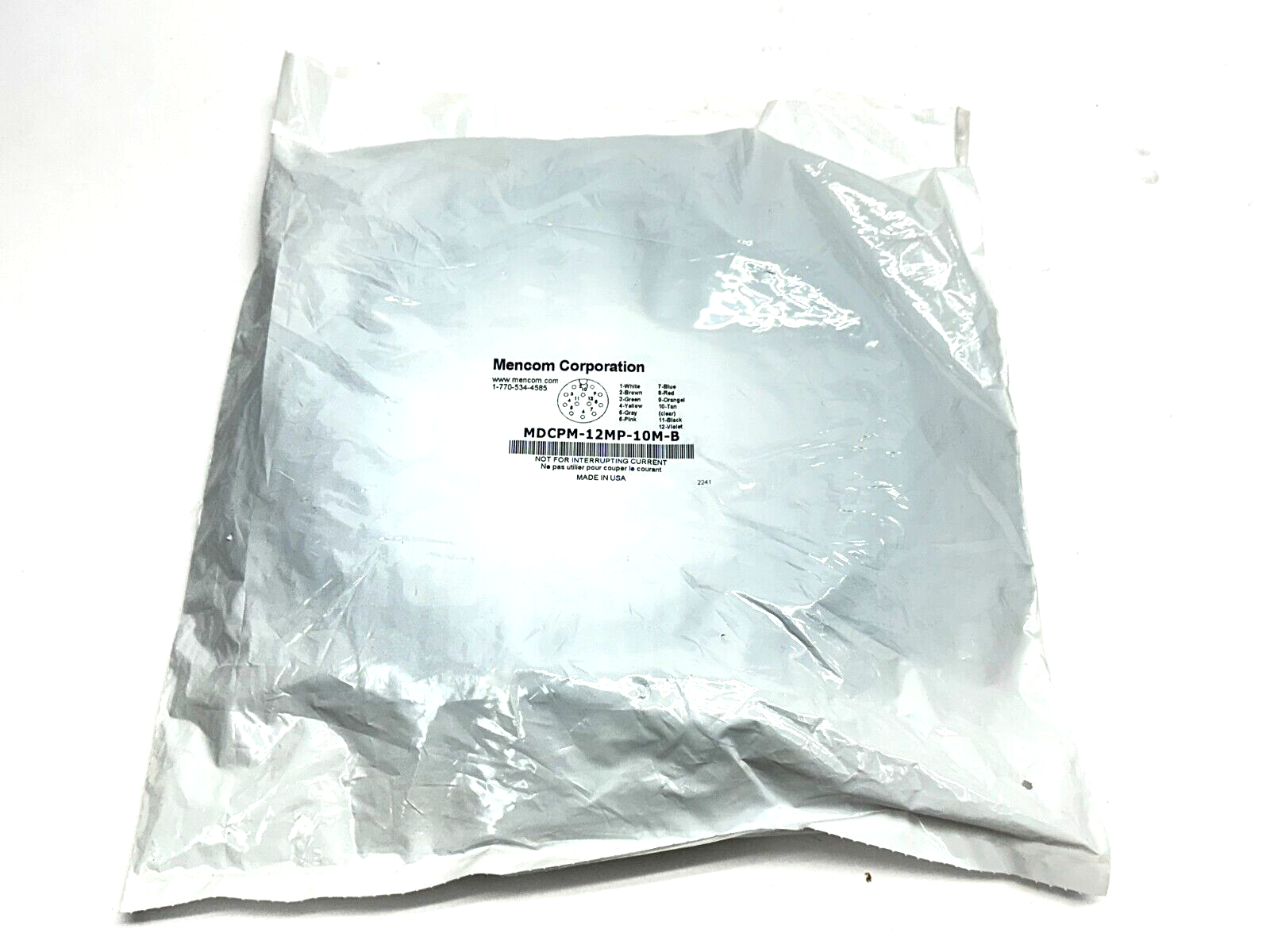 Mencom MDCPM-12MP-10M-B Cordset Male M12 12-Pin 10m - New - Maverick Industrial Sales