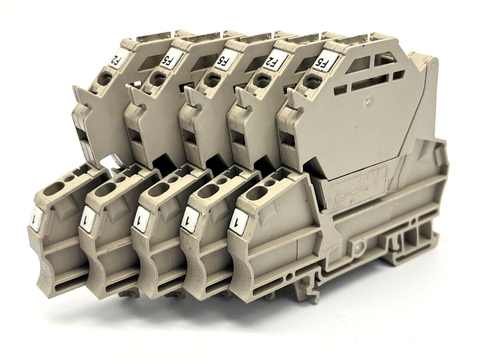 Weidmuller ZSI 2.5 Fused Terminal Block 1616400000 w/ Fuse LOT OF 5 - Used - Maverick Industrial Sales