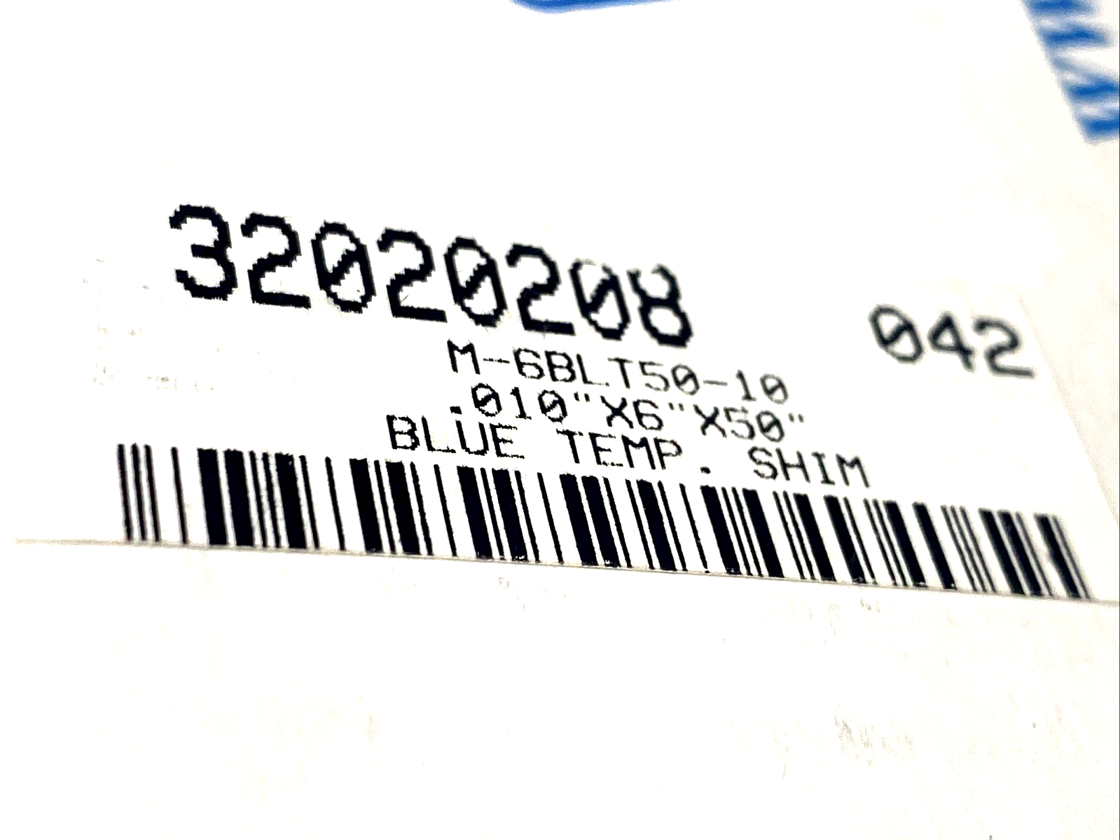 Trinity M-6BLT50-10 Blue Tempered Spring Steel Shim 0.010" Thick 6" x 50" Length - New – Open box - Maverick Industrial Sales