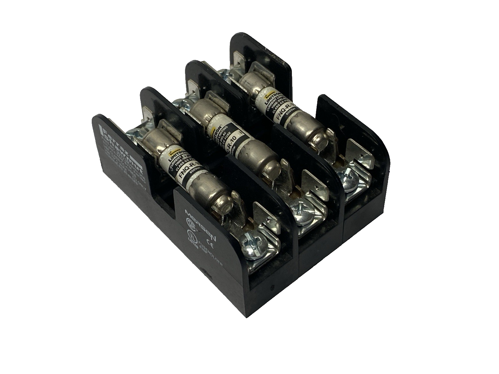 Ferraz Shawmut 30323R Fuse Block 600V 30A w/ Bussmann FNQ-R-10 Fuse LOT OF 3 - Maverick Industrial Sales