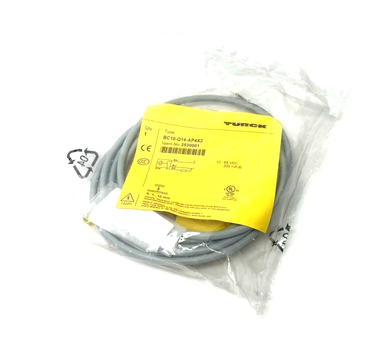BC10-Q14-AP4X2 | Turck Rectangular Capacitive Sensor NO contact PNP output 2530001 - New - Maverick Industrial Sales