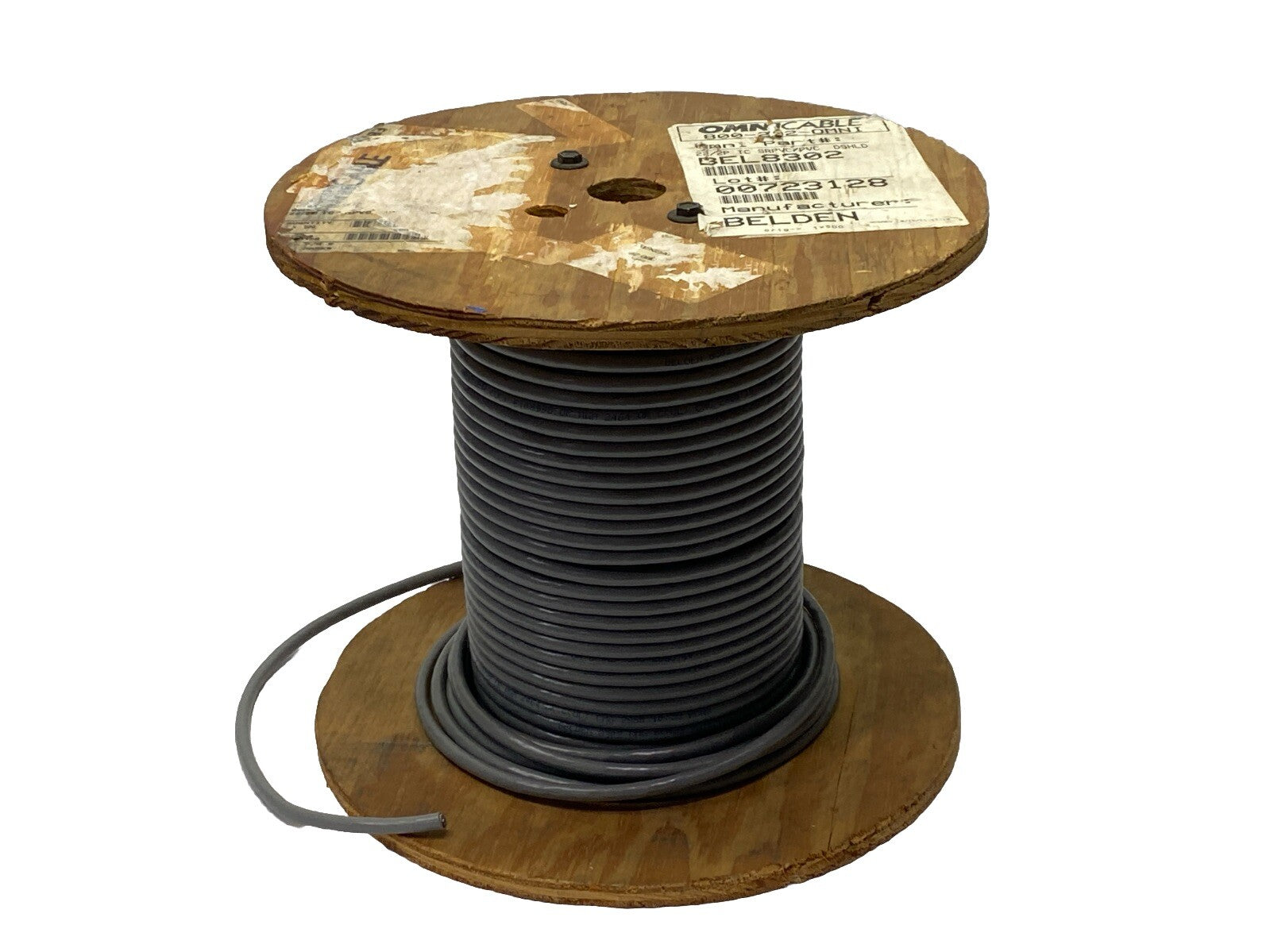 Belden 8302 Computer EIA RS-232 Cable 2/PR 22AWG 7x30 Gray 100FT Spool - Maverick Industrial Sales