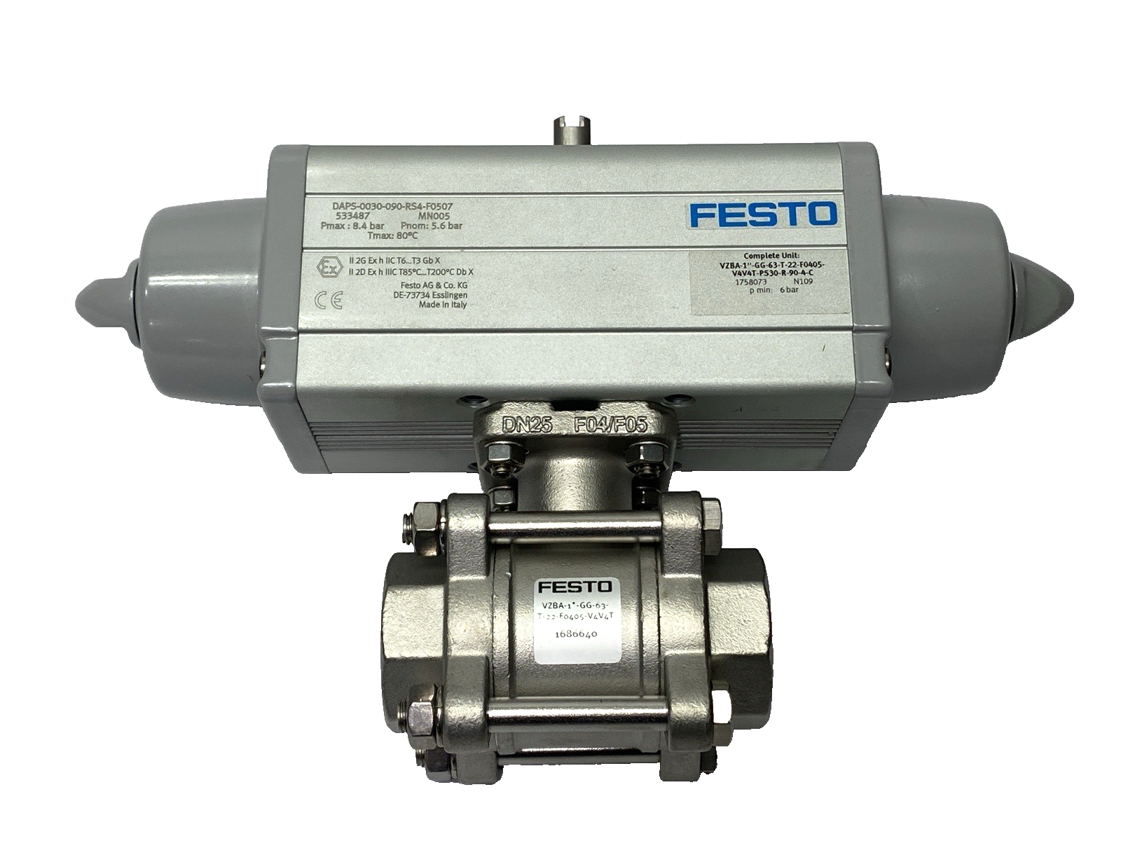 Festo VZBA-1"-GG-63-T-22-F0405-V4V4T-PS30-R-90-4-C Ball Valve Actuator 1758073 - Maverick Industrial Sales