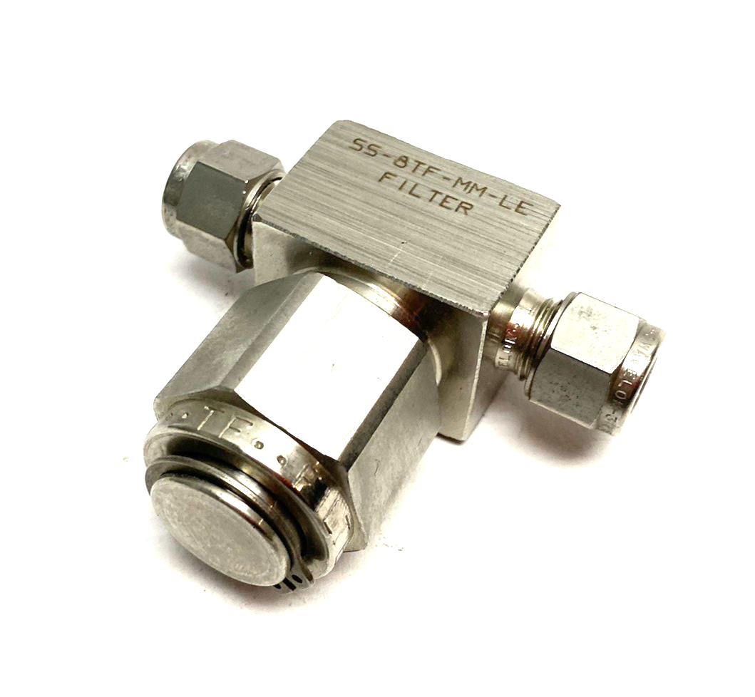 SS-8TF-MM-LE | Swagelok Nupro Stainless Steel Tee-Type Particulate Filter 8mm Tube - New – Open box - Maverick Industrial Sales