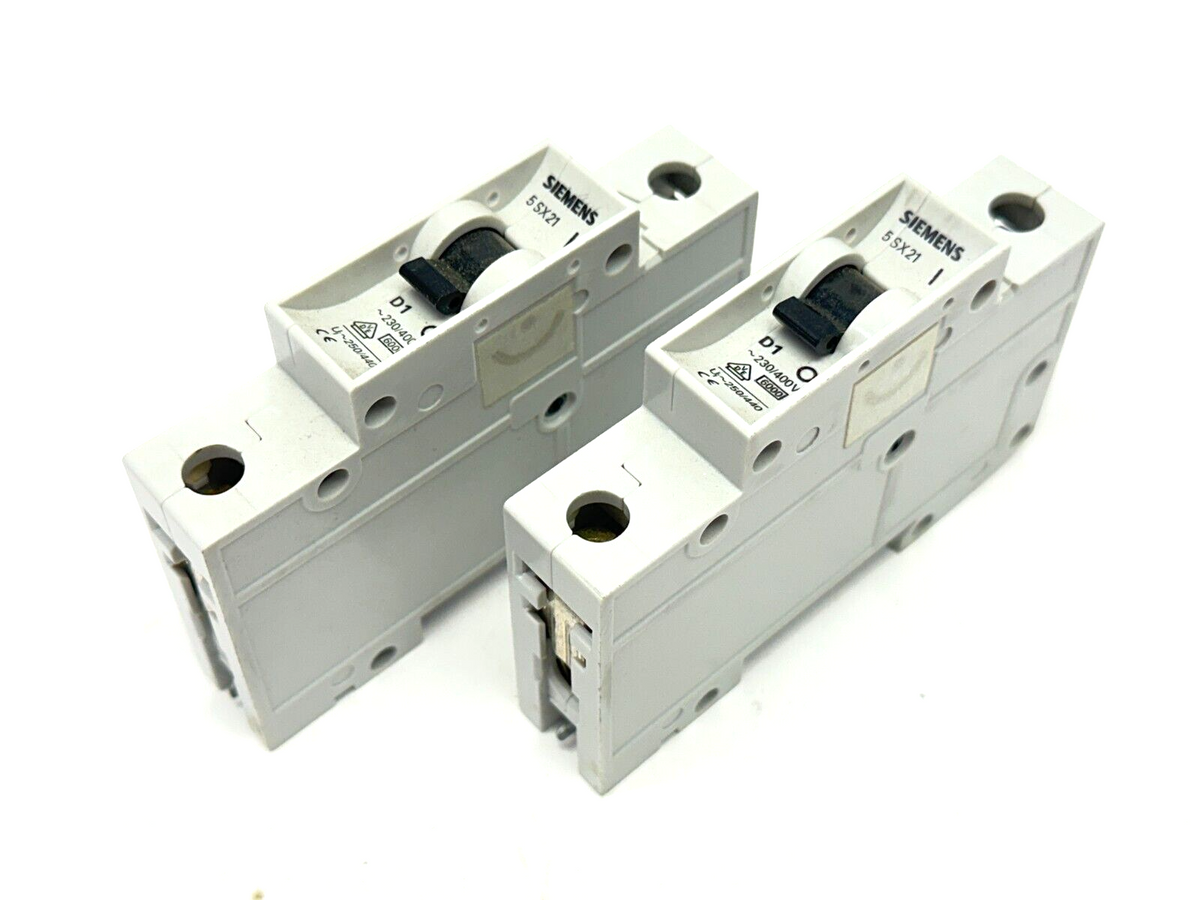 5SX2101-8 | Siemens Circuit Breaker 1-Pole 1A 230/400V LOT OF 2 - Used - Maverick Industrial Sales