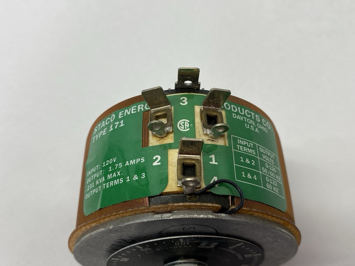 171 | Staco Energy Type Variable Control Transformer 120V Input, 1.75A Output - New – Open box - Maverick Industrial Sales