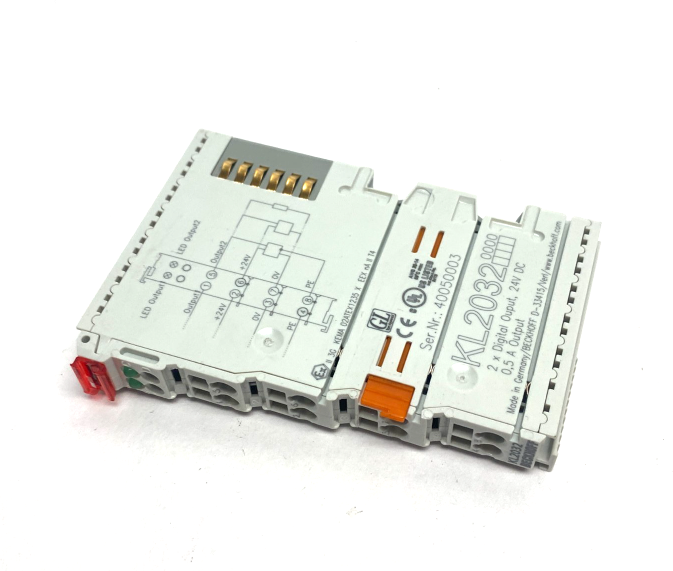 KL2032 | Beckhoff Digital Output Terminal 2x 24VDC 0,5A Output - Used - Maverick Industrial Sales