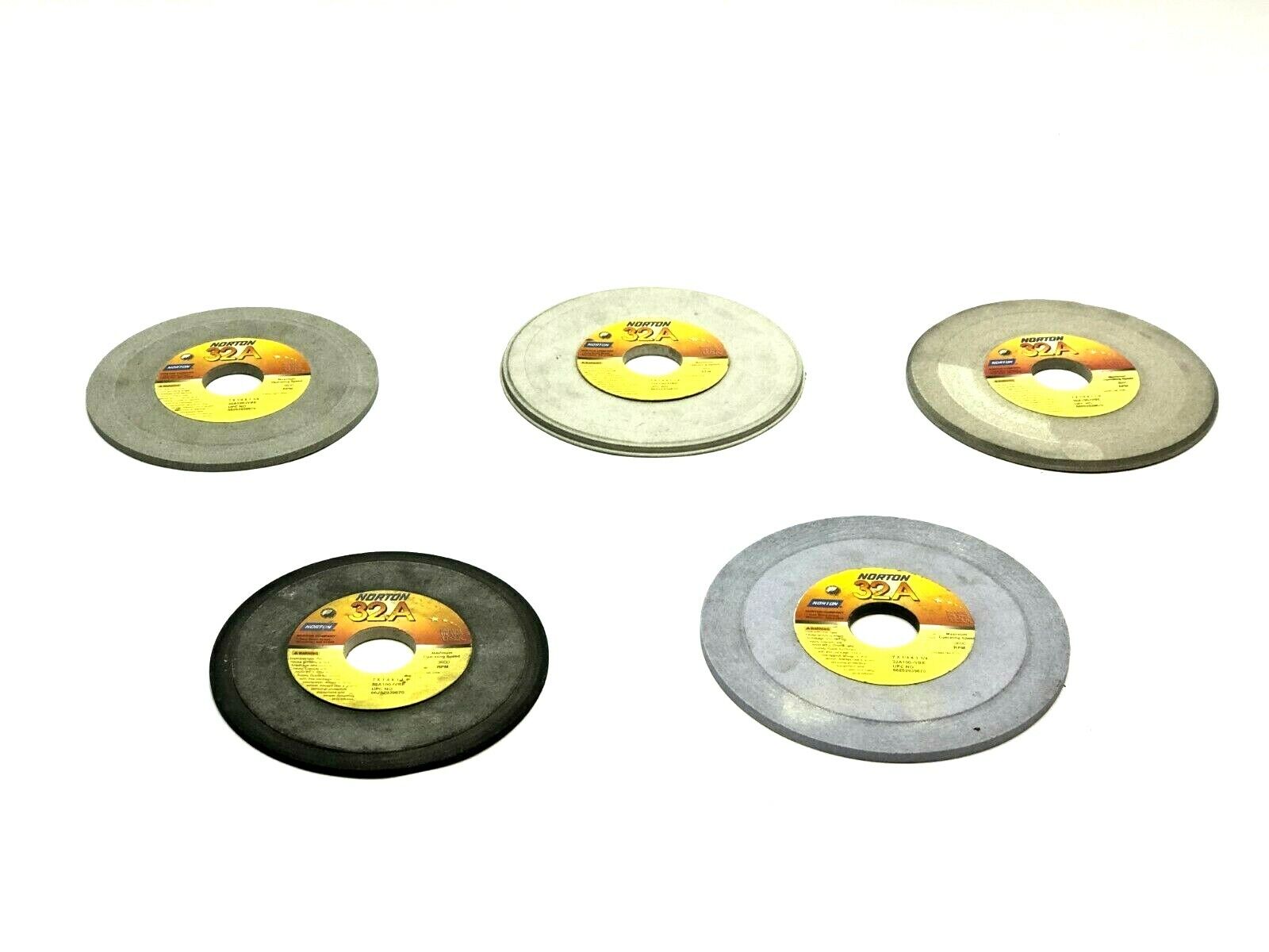 Norton 32A100-IVBE Grinding Wheels 1-1/4" Bore 3600 RPM LOT OF 5 - Used - Maverick Industrial Sales