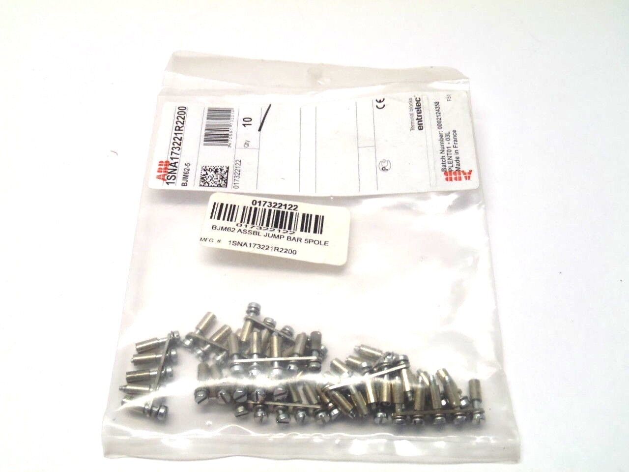 1SNA173221R2200 | ABB BJM62-5 5-Pole Jumper Bar Jump Terminal 10-Pack - New Other - Maverick Industrial Sales