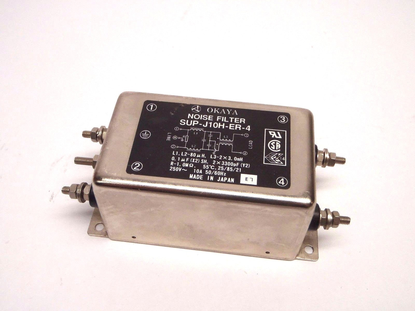 SUP-J10H-ER-4 | Okaya Noise Filter 10A 250V - Used - Maverick Industrial Sales