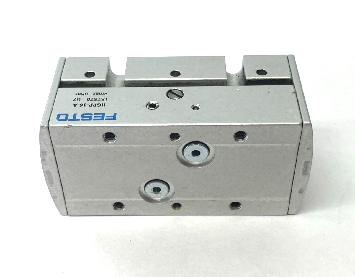 HGPP-16-A | Festo 2-Jaw Parallel Gripper, 5mm Stroke per Jaw, 102N Force, 187870- Used - Maverick Industrial Sales