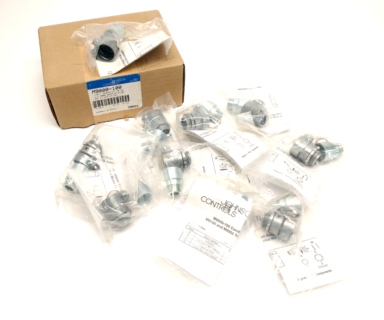 M9000-100,M9809 | Johnson Controls M9000-100 Conduit Adaptor For M9000 Actuators 1/2" FMT 10-PACK - New – Open box - Maverick Industrial Sales