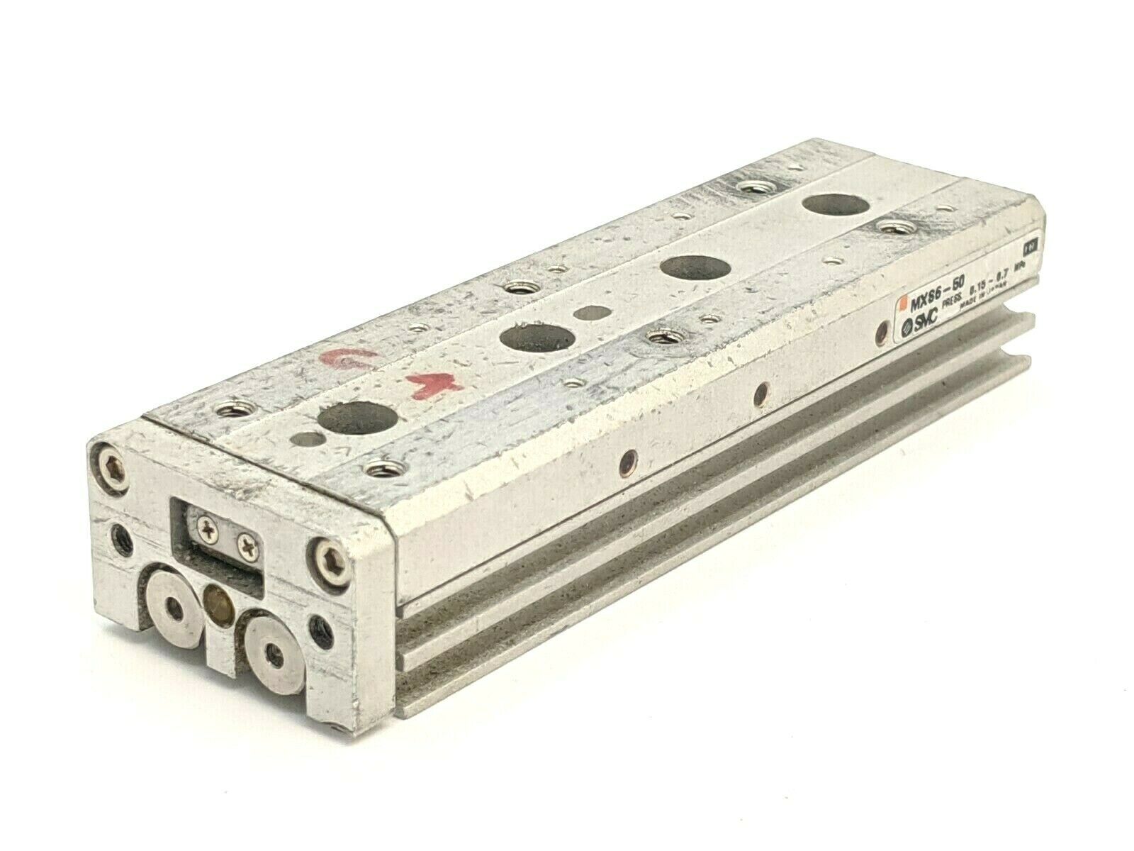 SMC MXS6-50 Dual Rod Air Slide Table 6mm Bore, 50mm Stroke - Used - Maverick Industrial Sales