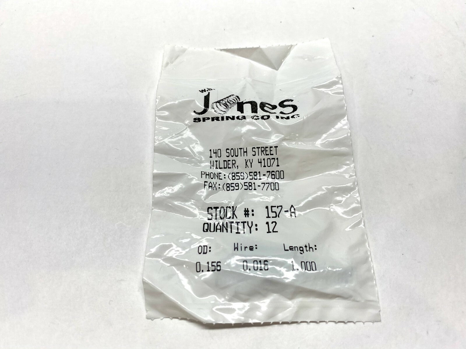 W.B. Jones Spring Co. 157-A Compression Spring 1.00" X 0.156" Alloy Steel 12Pk - Maverick Industrial Sales