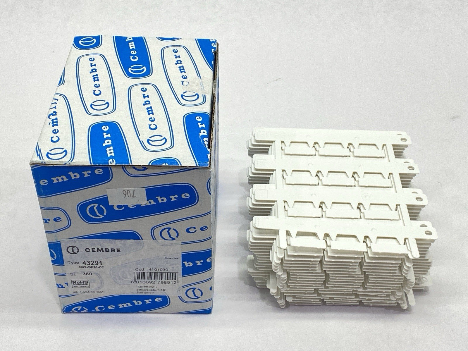 43291,MG-SPM-02 | Cembre 43291 Terminal Marker Tags MG-SPM-02 PKG OF 360 - New – Open box - Maverick Industrial Sales