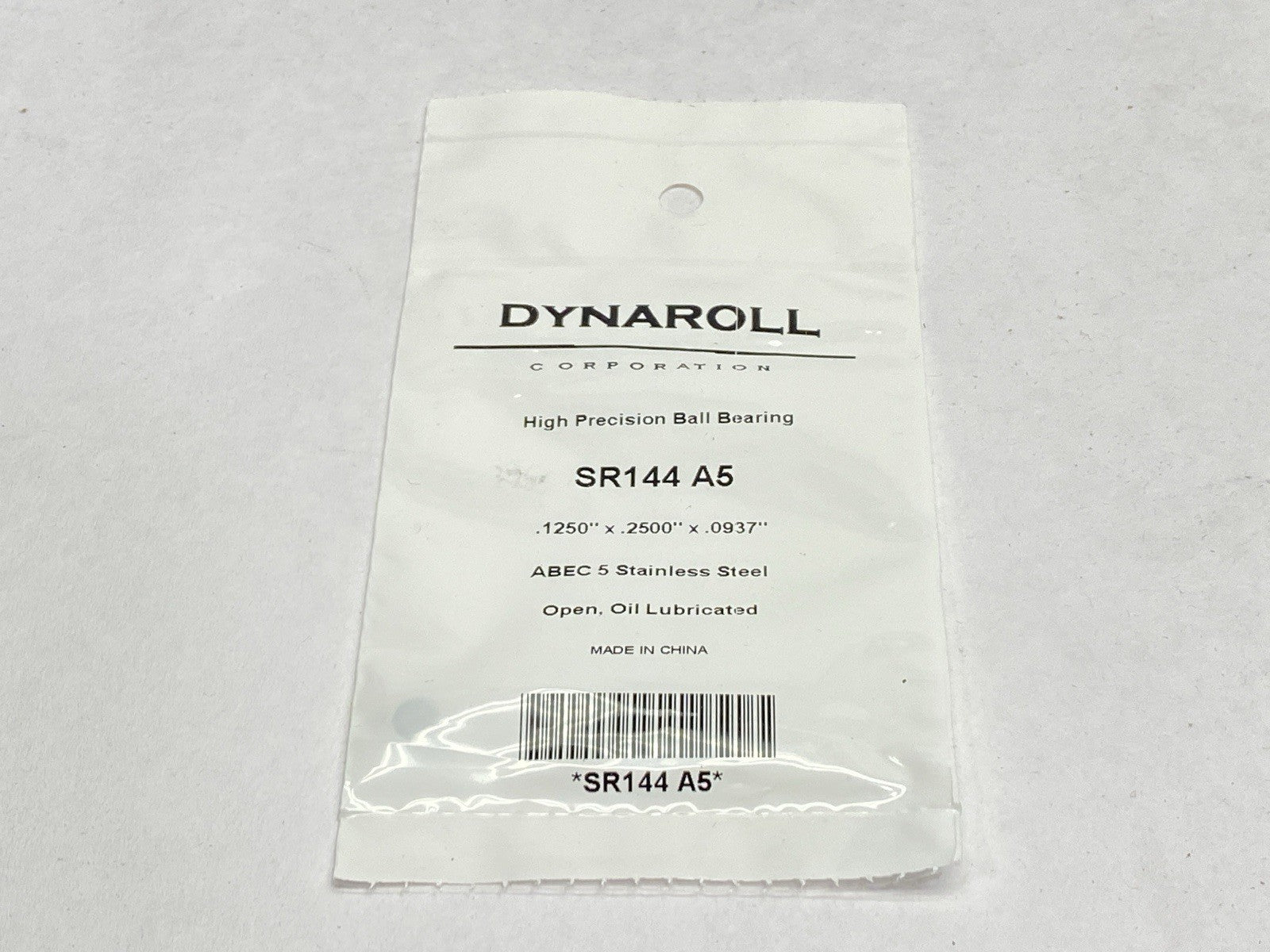 Dynaroll SR144 A5 ABEC 5 High Precision Ball Bearing 0.1250" x 0.2500" x 0.0937" - Maverick Industrial Sales