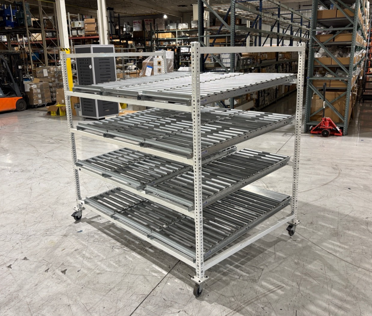 Unex Gravity Conveyor Shelving System, Flow Cell Racking, 82"W x 58"D x 78"H - Maverick Industrial Sales
