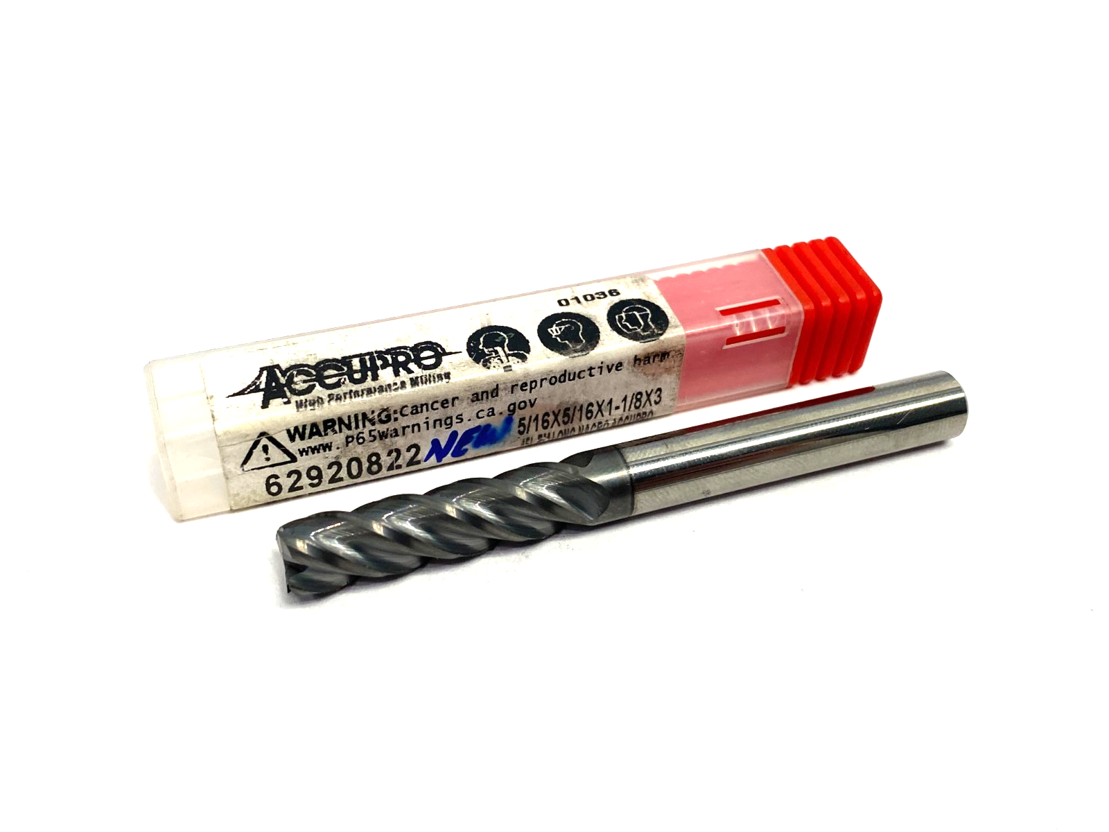 Accupro 62920822 Square End Mill: 5/16" Dia, 1-1/8" LOC, 4 Flute, Solid Carbide - Maverick Industrial Sales