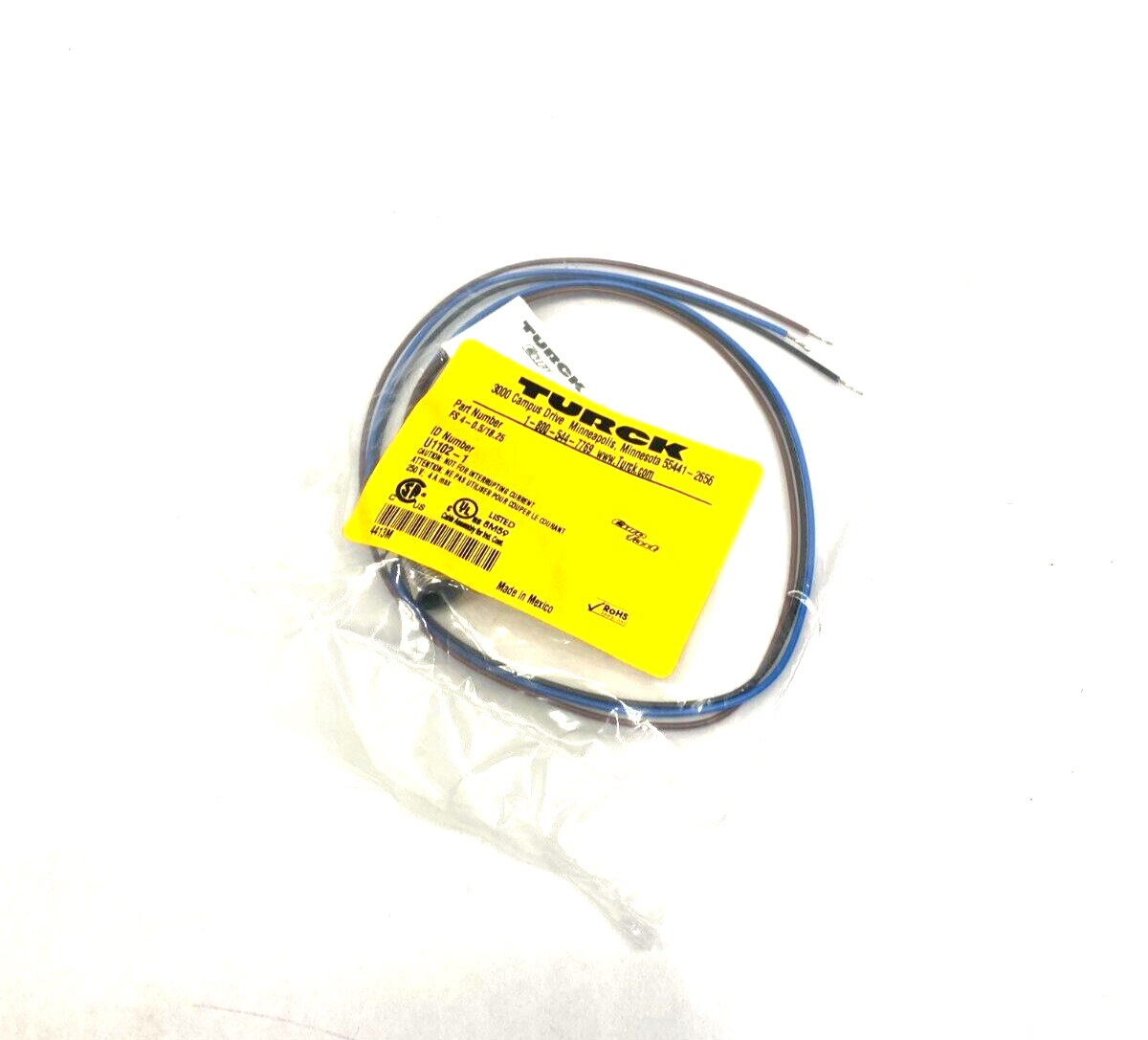 FS 4-0.5/18.25,U1102-1 | Turck FS 4-0.5/18.25 Eurofast Panel-Mount Bulkhead Receptacle M12 4-Pin U1102-1 - New - Maverick Industrial Sales