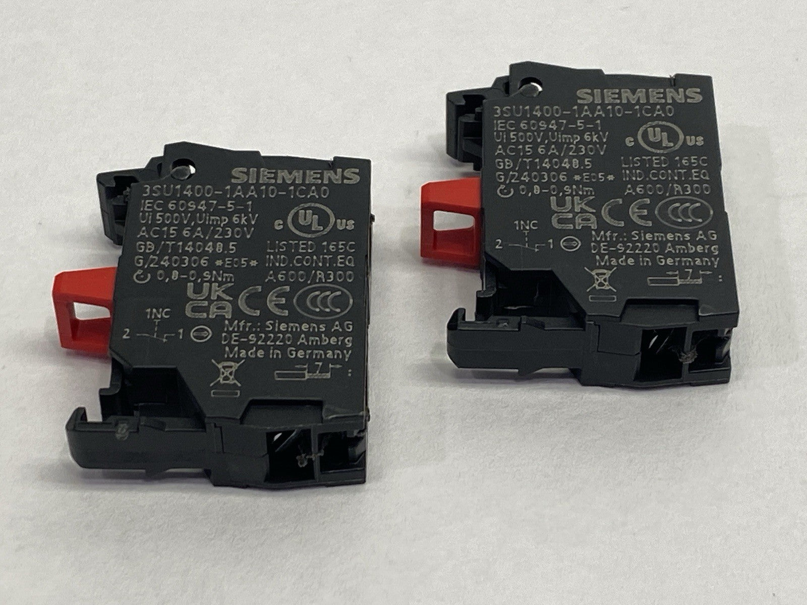 Siemens 3SU1400-1AA10-1CA0 Contact Module LOT OF 2 - Maverick Industrial Sales