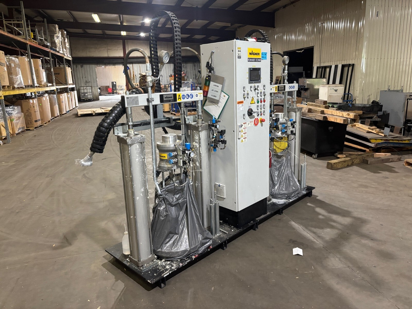 Wagner Reinhardt-Technic Conti Flow Robot Controller with (2) Feeding Unit 2000 - Used - Maverick Industrial Sales