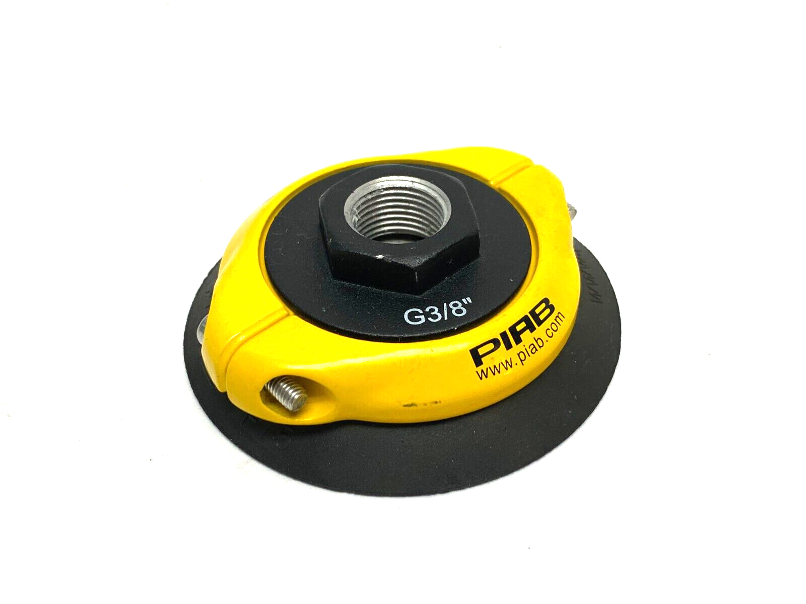 Piab F75.20.07ND Flat Vacuum Suction Cup Black G3/8" w/ Mesh Filter - Used - Maverick Industrial Sales