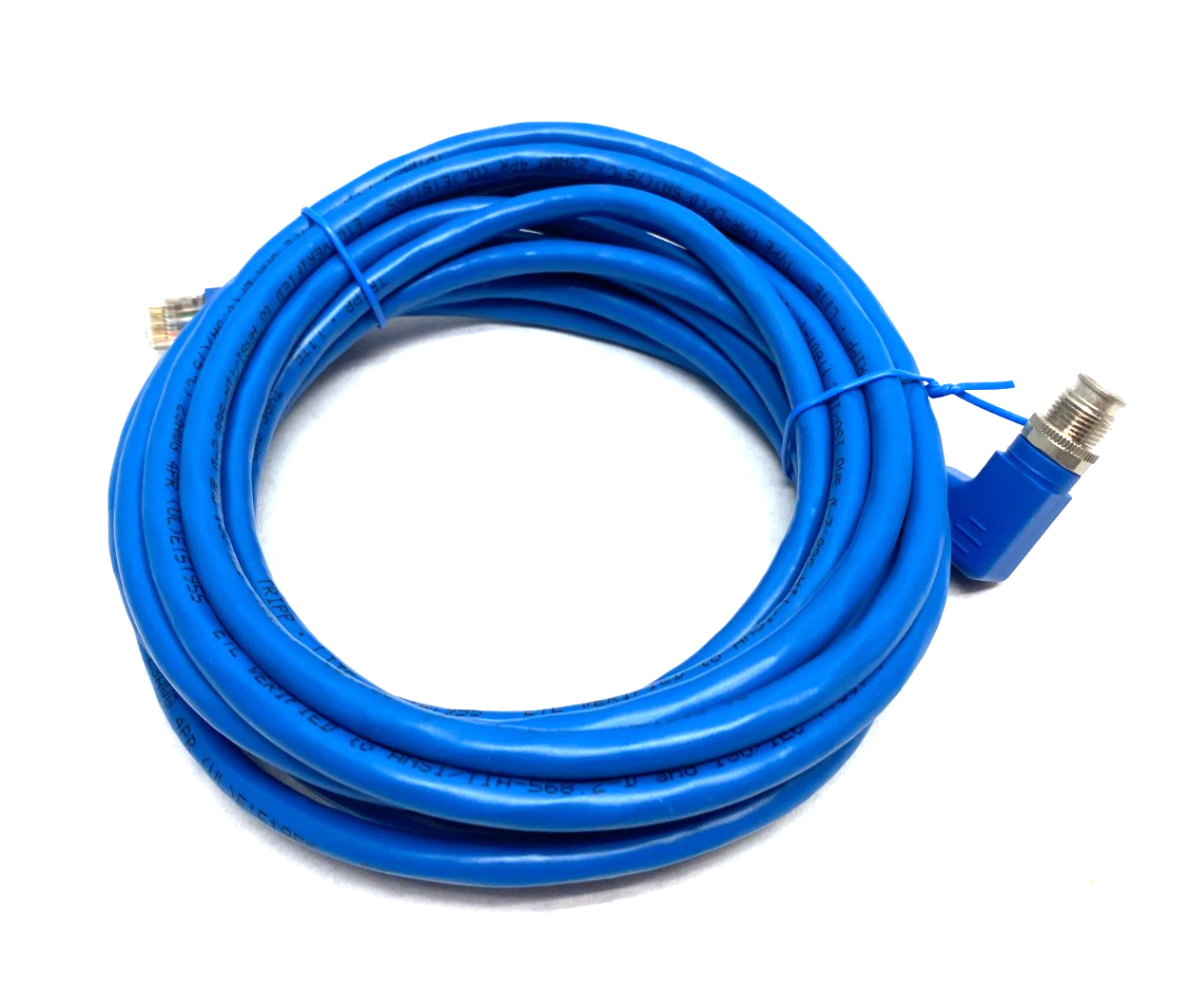 | Eaton Tripp Lite NM12-6A4-05M-BL Right Angle M12 X-Coded to RJ45 Cable Cat6A - New Other - Maverick Industrial Sales